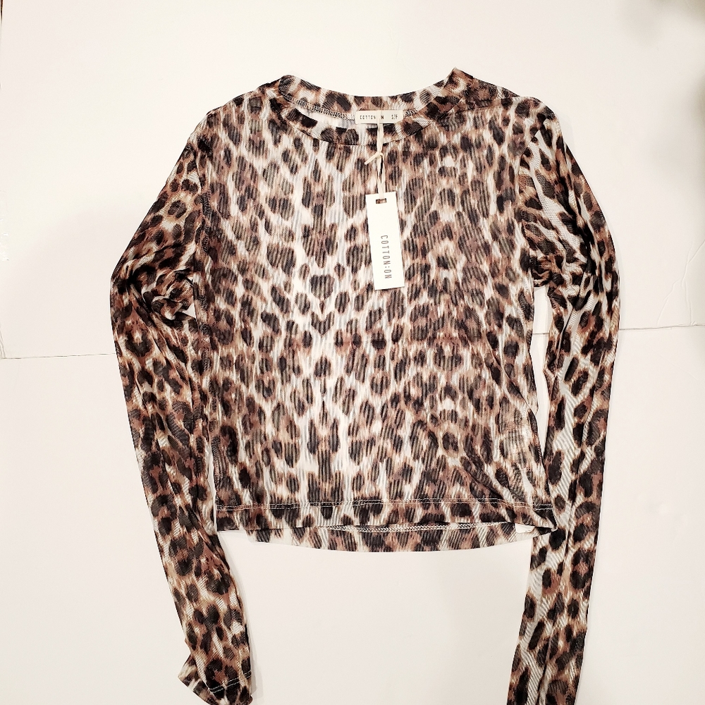 Leopard Mesh Long Sleeve